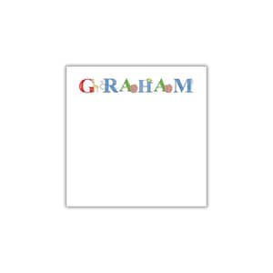 Personalized Lunch Box Notes Notepad - Back to School Lunch Box Love Notes - Primary Illustrated Letters Name Notepad for Kids