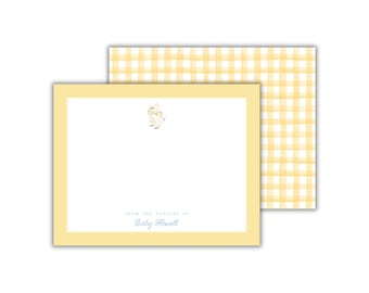 Personalized Baby Stationery: Duck Notecards - Emilemon Paper Studio