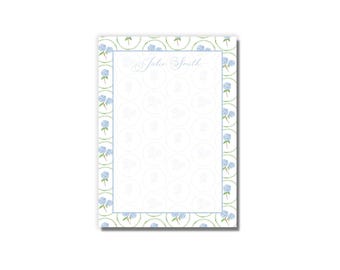 Personalized Blue Hydrangea Notepad: Custom Stationery for Women - Etsy
