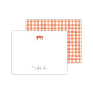 Watercolor Tiger Notecards: Personalized Collegiate Stationery Set