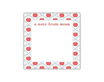 Apple Lunch Box Love Notes Notepad: Personalized "A Note from Mom" Notepads