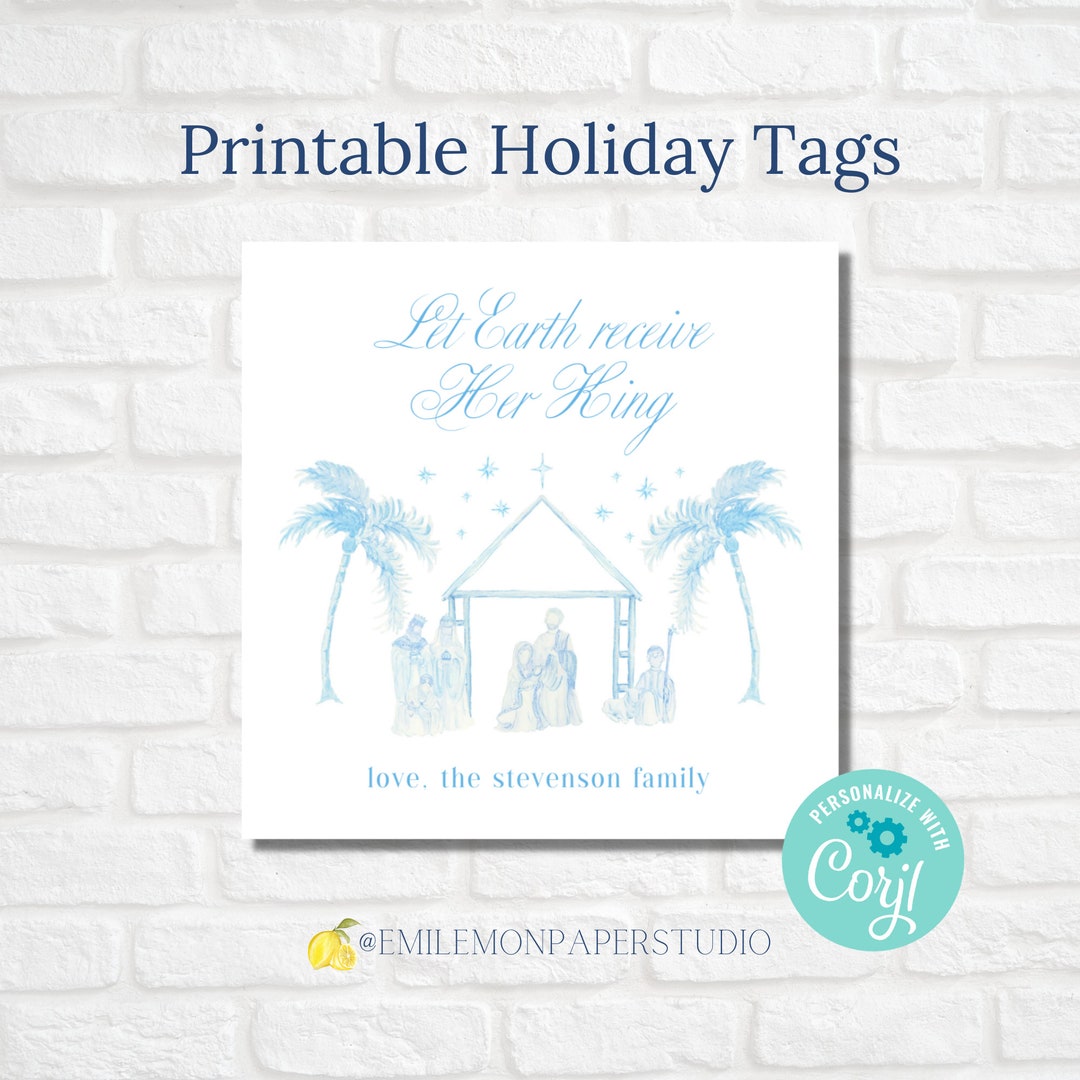 Printable Christmas Gift Tag Template Religious Christmas - Etsy