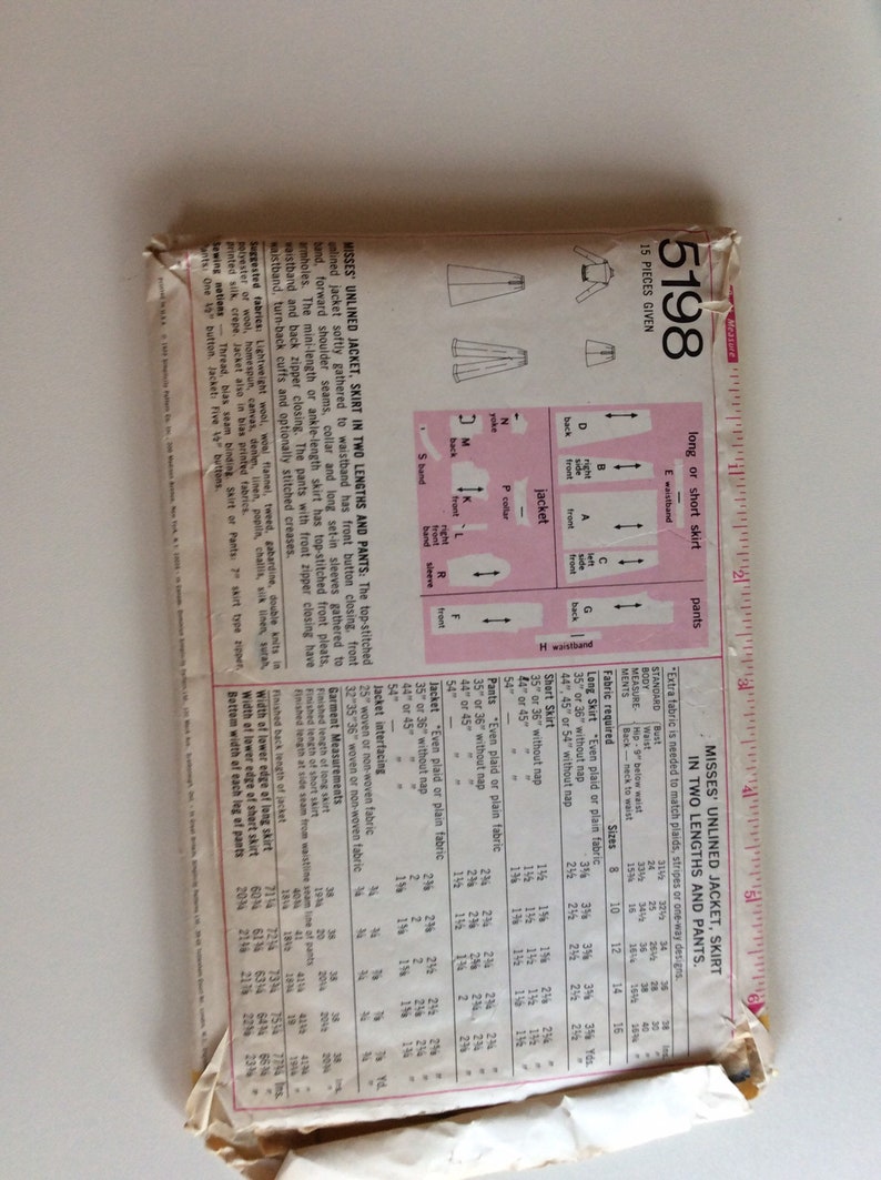 Simplicity pattern #5198 Vintage Sewing Pattern Vintage 1960s sewing pattern