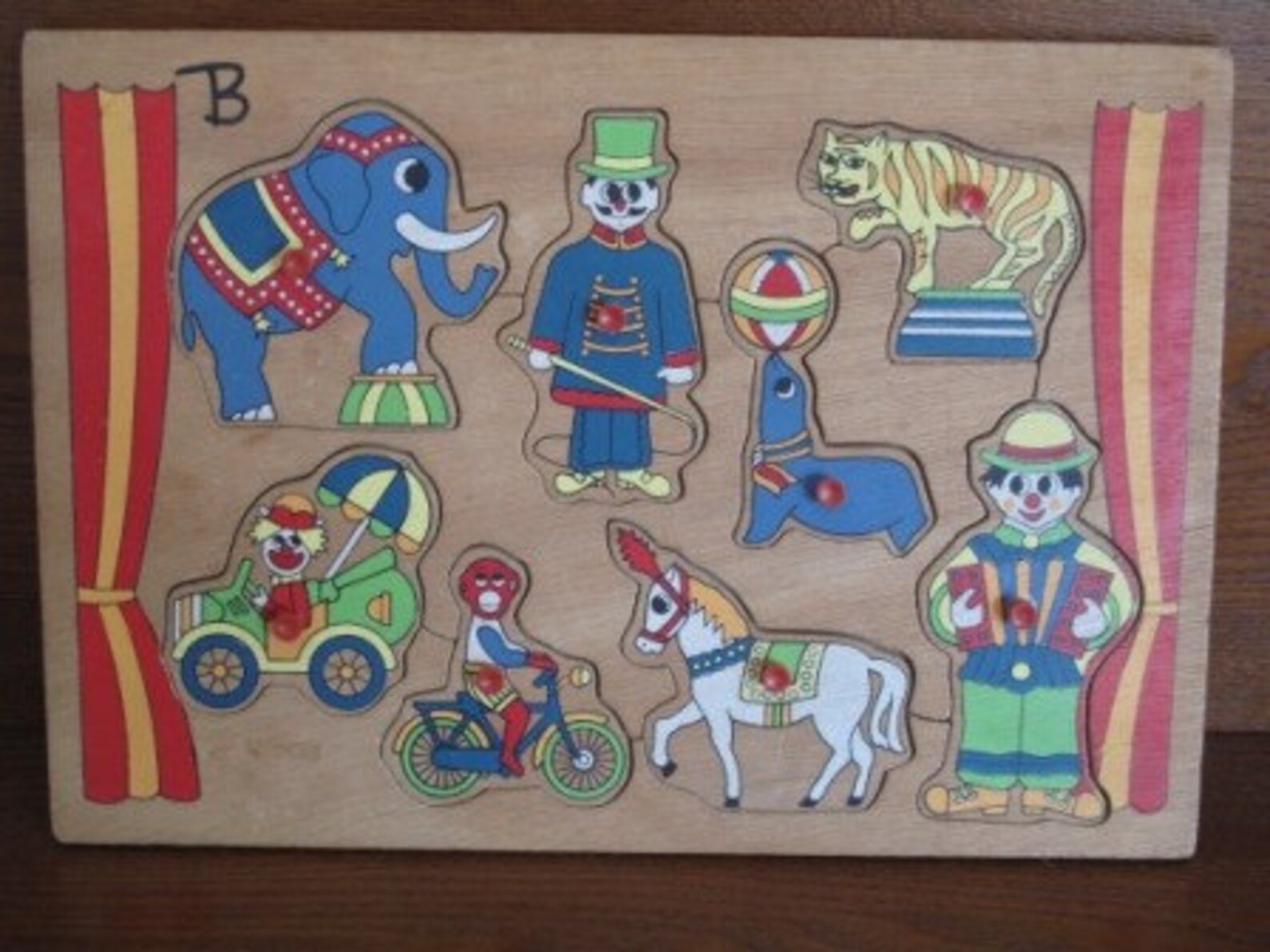Vintage Wood Circus Puzzle Etsy