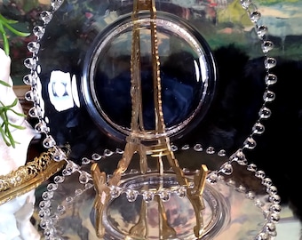 Set of 2 Vintage Imperial Glass Candlewick Clear Glass Plates 7