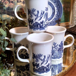 Churchill Blue Willow Georgian Mug Set of (4)