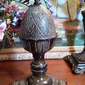 Iron Pineapple Finial Decor | Iron Acorn Finial | Iron Finial Scuplture | Ornamental Decor | Sarreid LTD Old World Decorative Finial 14&quot;