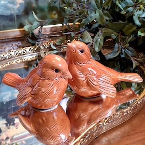 Goebel Porcelain Sparrow Rust Brown Bird Figurines Set of (2)