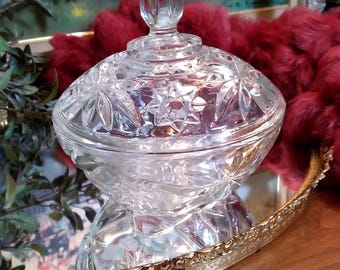 Anchor Hocking Clear Prescut Candy Dish & Lid