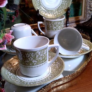 J & G Meakin Sherwood Cup and Saucer Set of (4)