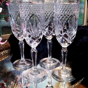 Cristal D'Arques Durand Clear Antique Fluted Champagne Set of (4)