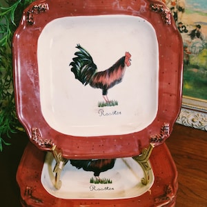 Certified International Vintage Farm 8&quot; Rooster Plate Set of (3)
