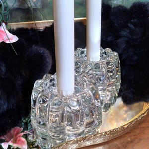 Princess House Glass Single Light Candlestick Holder Set of (2)