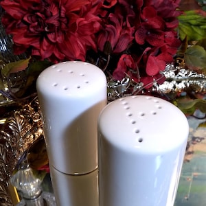 Vintage White Ceramic Salt & Pepper Shaker Set