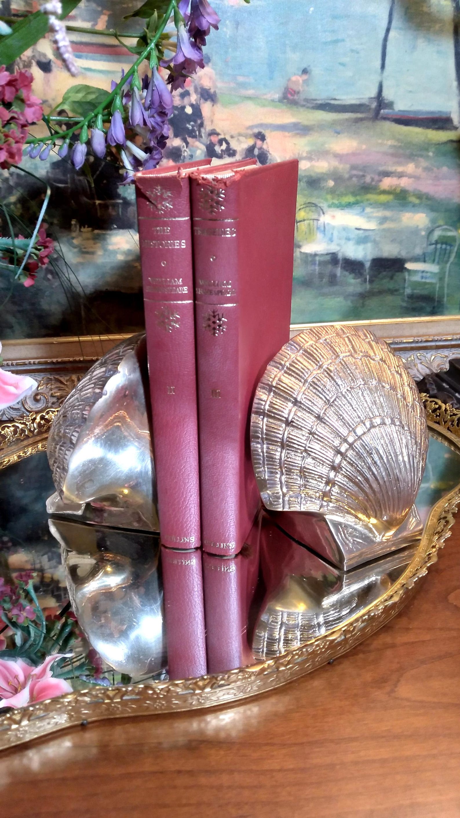 Vintage Solid Brass Clam Shell Bookends Set of (2) | Detailed Heavy ...