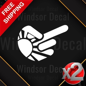 2X Middle Finger Vinyl Decal Sticker | Car Decal | Laptop Decal | Middle Finger decal | Vinyl Decal Car Wall Sticker 5&quot;