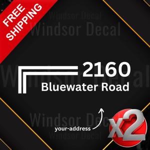 2X Personalized Mailbox Address Vinyl Decal, Custom Address Sticker, Multi-Use Home Decor, Customizable House Number Decal 6"