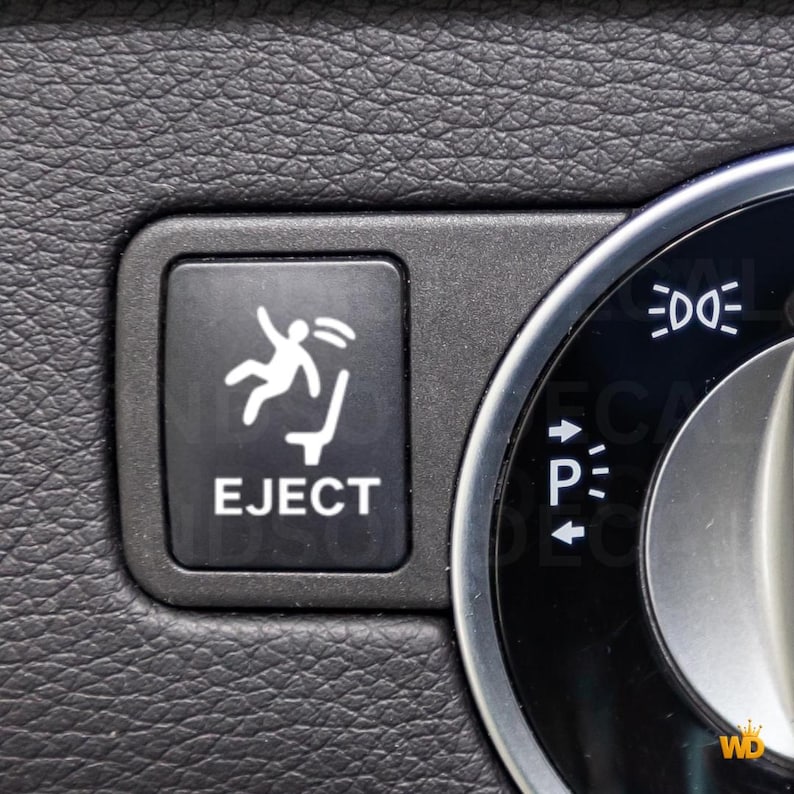 Ejector Button Sticker 3 Pack Funny Blank Car Button Decals, Truck Dashboard Sticker, Eject ...