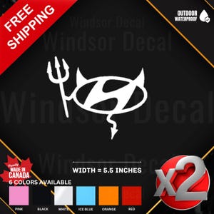 2X Car Sticker Horns Holding Devil Stick Sticker | Funny Car Decal, Vinyl Decal for Car, Truck, Laptop, Tumbler, Window, Wall, 5.5"