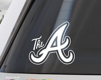 Vintage  Letter A Decal – Retro Athletic Monogram Sticker for Cars, Laptops