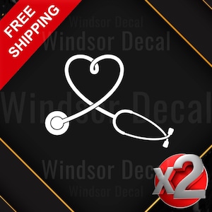2X Stethoscope Vinyl Decal: Medical Decor, Nurse/Doctor Gift (5&quot;)