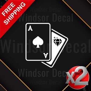 2X Ace of Spades Diamonds | Stylish Playing Card Decal | Car Decal | Waterproof Vinyl Sticker | Car Truck Bumper Laptop Decal Sticker 5"