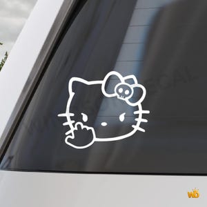 2X Kitty Vinyl Decal: Funny Car/Laptop Sticker