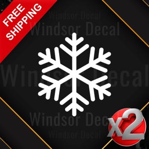 Snowflake Car Decal Sticker (Set of 2) - 5 inch Winter Vinyl Decal