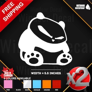 2X Panda Bear Decal: 5.5&quot; Vinyl Sticker for Car, Laptop, Tumbler