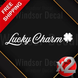 Lucky Charm Clover Decal: Waterproof Car/Truck Sticker (2 x 5 inch)