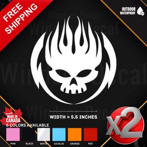 2X Fire Ball Sticker | Flame Vinyl Decal for Car, Truck, Laptop, Window, Wall | 5.5&quot; Sticker