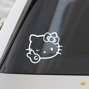 Kitty Vinyl Decal: Funny Car/Laptop Sticker