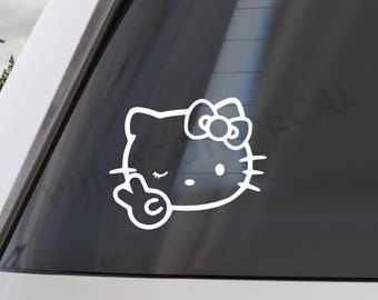 Kitty Vinyl Decal: Funny Car/Laptop Sticker