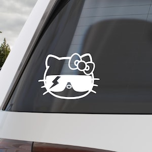 Kitty Vinyl Decal: Funny Car/Laptop Sticker