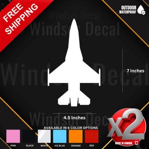 2X Fighter Jet Decal | Military Jet Vinyl Sticker | Pilot Aviation Art | Air Force Decor | Car Truck Laptop Tumbler Sticker 7&quot;