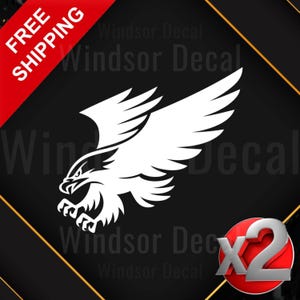 2X Bald Eagle Vinyl Decal Sticker Car Window Bumper Laptop 5&quot;