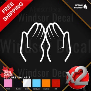 2X Hands Prayer Islamic Arabic Calligraphy Muslim Decal Car Vinyl Sticker Art Decor 5.5"