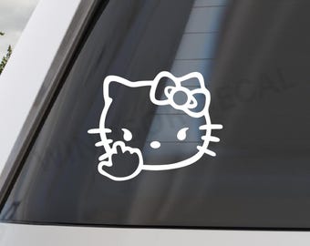 Kitty Vinyl Decal: Funny Car/Laptop Sticker