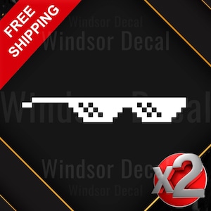 Thug Life Glasses Decal 2X: Weatherproof Vinyl Sticker