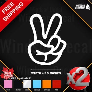 2X Peace Sign Vinyl Decal: Car, Laptop, Tumbler Sticker (5.5&quot;)