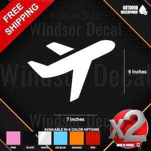 2X Airplane Decal | Aviation Vinyl Sticker | Pilot Life Travel Decal | Jet Plane Art | Car Truck Laptop Tumbler Sticker 7&quot;