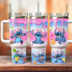 Easter Day Stitch 40 Oz Tumbler Bundle Png, Easter Day Bunny Tumbler Png, Lio and Stitch Tumbler Png, 40oz Tumbler Wrap Sublimation Designs