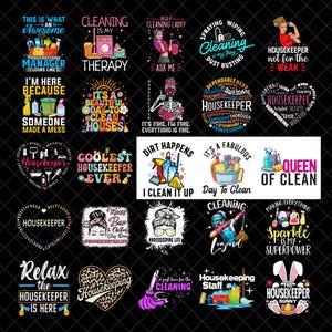 Housekeeper Life Png Bundle, Colorful Neon Png, Housemaid Png, T-Shirt Design, Sweatshirt Png, Digital Download Png, Sublimation Design