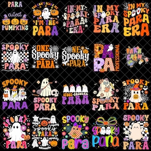 40+ Spooky Para PNG Bundle, Halloween Paraprofessional Ghost Png, In My Spooky Para Era Teacher Assistant Digital Download