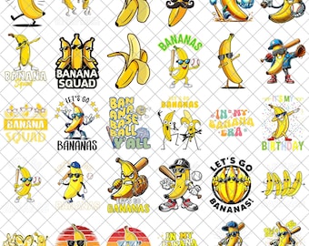 Bananas Png Bundle, Bananas lovers Baseball PNG, Funny Bananas lovers Baseball Png, Sublimation Design, Printable Shirt Designs