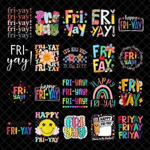 Happy Friyay Png Bundle, Retro Friyay Png, Freitag Png, Lehrer Png, Karierte Kokette Schleife png, Geschenk für Lehrer png, Back to School Png