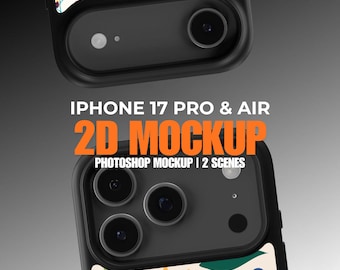 iPhone 17 Pro & Air 2D Phone Case Mockup: Sublimation Template (PSD)