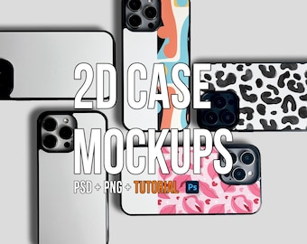iPhone 14/15 2D Case Mockup: Sublimation Phone Cover Template (PSD)