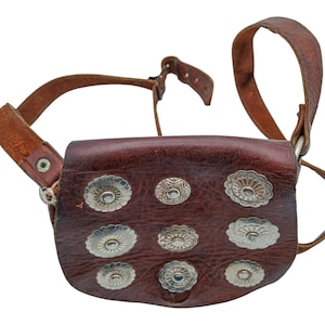 Bolso bandolera vintage pequeño de piel, estilo retro de los años 80, estilo cartera boho minimalista, bolso pequeño de piel, estilo cottagecore.