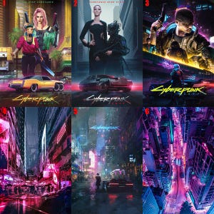 Cyberpunk 2077 Poster Style Posters,,High quality Canvas poster, Home Decor Game Poster home decorations, wall art, perfect gift for others.